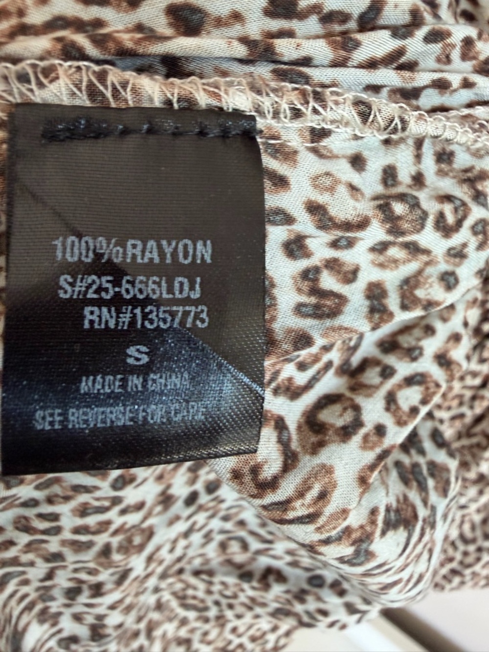 VICI Leopard Print Babydoll Mini Dress Brown Tan Long Sleeve Small S#25-666LDJ - Picture 4 of 4